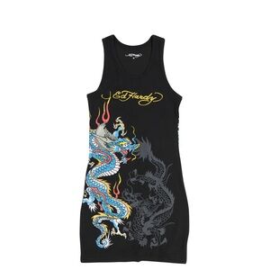Ed Hardy Black Dragon Tank Dress